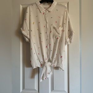 Vixbe Popsicle Button Down with Tie Front